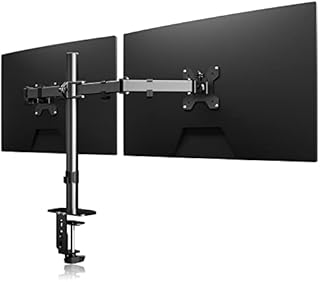 Suptek Screen Stand for Desk, Dual Monitor Arm Desk Mount, Desk Mounted Monitor Arm for 13-27 inch TV LED LCD Monitor, Computer Monitor Stands