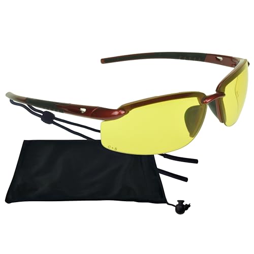 proSPORT Night Driving Sport Wrap Around Clear And Yellow Lens For Driving Biking Hiking Hunting Anti Glare Sunglasses 9