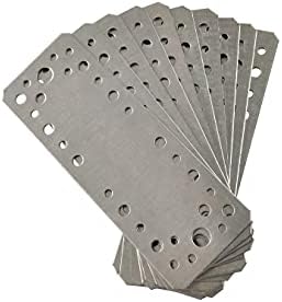 OMIdeas 10 x Flat Joining Plates (180 x 65 x 2) Heavy Duty Straight Perforated Braces Brackets Timber Wood Metal Galvanised Steel Fixing Repair Connector