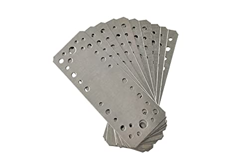 OMIdeas 10 x Plaques d'assemblage plates (180 x 65 x 2) Connecteur de réparation, Plaques de raccord, en acier galvanisé Cover