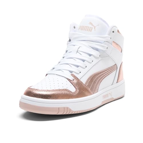 PUMA Womens Rebound Layup Sl Metallic High Sneakers Shoes Casual - White - Size 8.5 M2