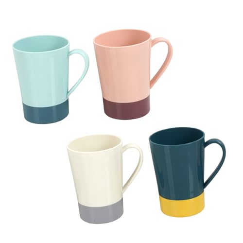 KONTONTY 4-pc Set Toothbrush Cup Set Pp Material Easy Clean Portable for Travel