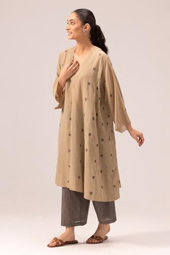 Image of ANNI Designer Women Rayon Viscose A-Line Printed Kurta Palazzo Set | Full Length Kurta | Bell Sleeve | V-Neck | Ethnic Wear for Casual Office Festive Use
