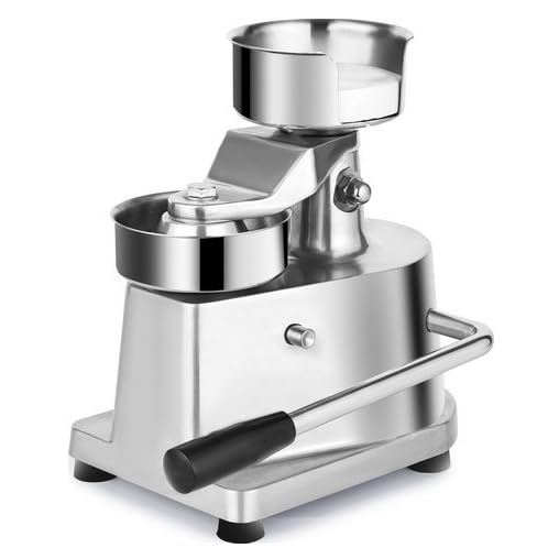 Máquina manual de acero inoxidable para preparación personal y comercial de alimentos con papeles de hamburguesas