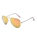 Retro Mirror Aviator Sunglasses Flash Tinted Lens Eyeglasses for Women Men UV400 (Gold/Pink)