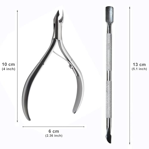 Longivia® Nagelhautentferner Set Nagelhautzange Professioneller Longivia® aus Edelstahl Pusher und Cuticle Nipper Cutter Nagelhaut Nagelhautschneider Neonail Nagelhautschere Nagelhautknipser