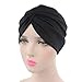 HZUX Fashion Hijabs for Women Muslim Soft Head Headwear India Hat Cancer Chemo Turban Wrap Scarf Cap … Black