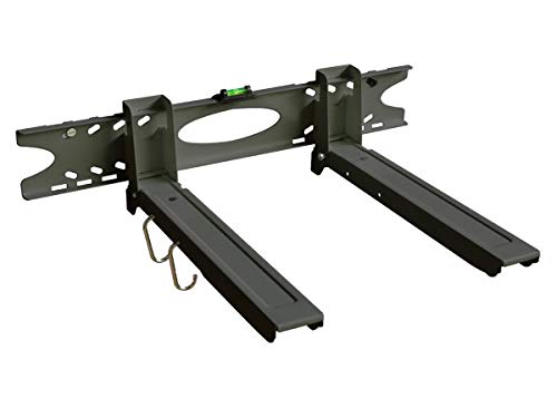 Mikrowellenhalterung Ausziehbar 32-52 cm für Küchengeräte Grill Mini Backofen inkl. Montagematerial - schwarz Modell: H75B