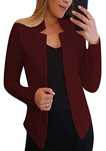 FLITAY Women Casual Work Sweater Blazer Lightweight Cropped Cardigan Open Front Short Blazer Jacket