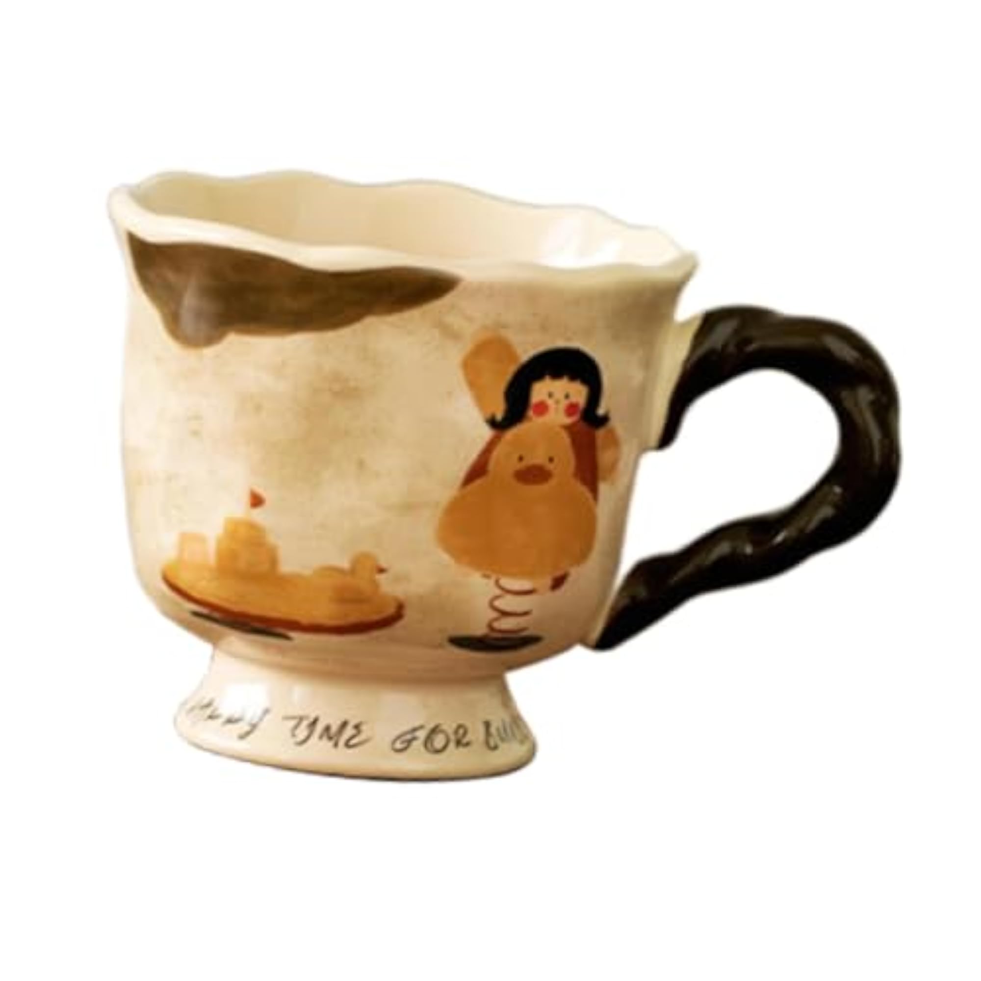 Ceramic Coffee Mug Reusable Hand Painted Milk Cup