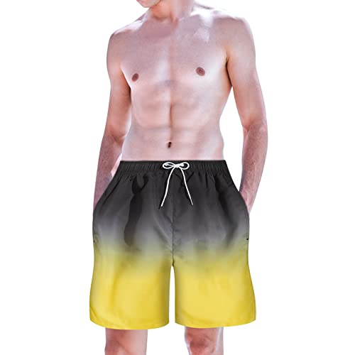 Dinnesis Zwembroek voor heren, zwart, rood, casual, korte broek voor heren, met kleurverloop, met veters aan zee, vakantie, strandbroek, casual, cool, korte broek, zonwering, kleding heren - Afbeelding 5