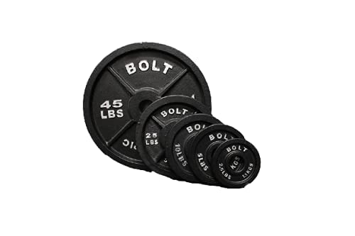 Bolt Fitness Classic 2” Hole Solid Cast Iron Olympic Weight Plates (2.5Lb, 5Lb, 10Lb, 25Lb, 35Lb, 45Lb) For Strength Training, Weightlifting, Bodybuilding & Powerlifting (2.5) #TOP4