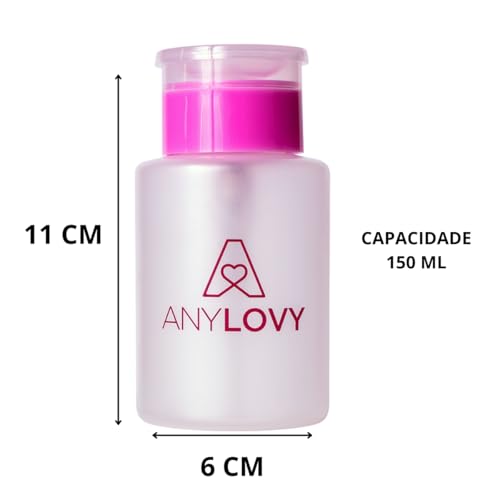kit 3 Dosador Porta Acetona e Cosméticos Anylovy Transparente 150 Ml