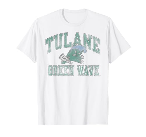 Tulane Green Wave Vintage Worn Gray Officially Licensed T-Shirt