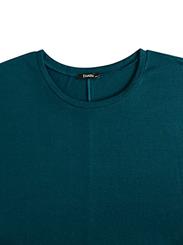 Image of ZANZEA Women's Off The Shoulder Batwing Tops Casual Loose Oversized Tshirts Long Sleeve Fall Pullover Sweater Tops