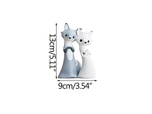 Dszxhn Statues For Home Decor,Modern Resin Cute Fox Couple Forest Animal Sculpture Crafted Figurines,Home Desktop Shelf Crafts Art Décor Statuettes For Indoor Living Room Or Office #TOP1