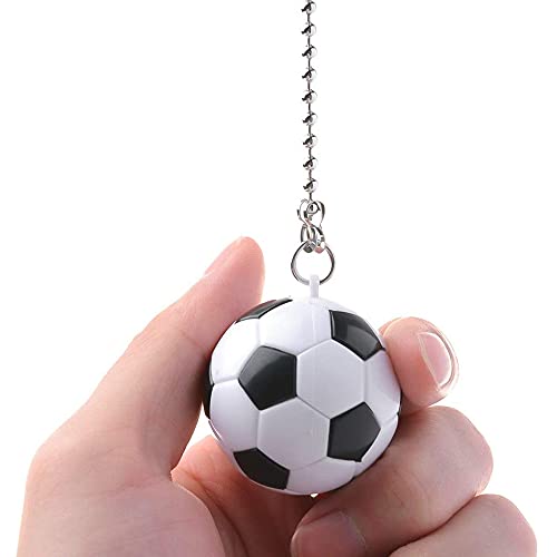 Image of Ceiling Fan Pull Chain 12 inch Pull Chain Extension Fan Chain Extender Ceiling Fan Pulls Ornament with Ball Fan Chain Connector for Lighting Fans, 2 PACK (SOCCER BALL)