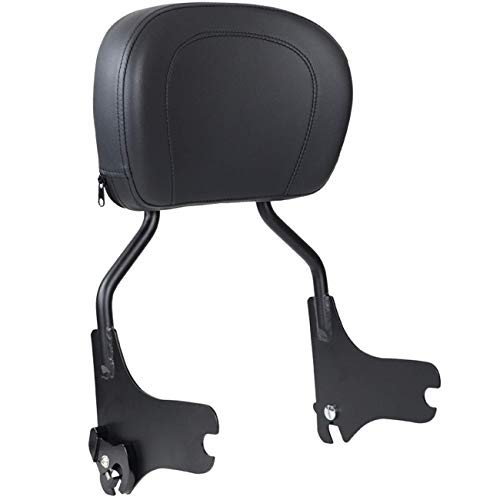 Aufer Detachable Backrest Sissy Bar Upright Passenger Backrest With Back Rest Pad Compatible With For Touring Road King Street Glide Electra Glide Flhr Flhx Flht Fltr 1997-2008（Black） #TOP3