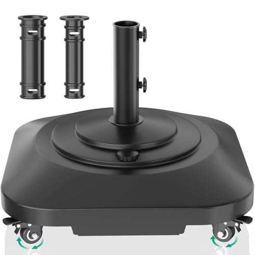 Image of QZER Large Fillable Umbrella Base with 5 Wheels, Outdoor Umbrella Stand