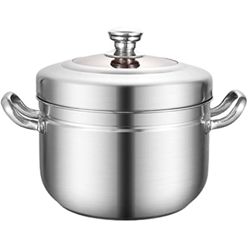 SBCGFY Olla vaporera Multiusos Olla para cocinar arroz al Vapor Olla para cocinar al Vapor(Plata 28cm)