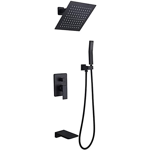 Robinet de baignoire cascade noir en laiton pour douche encastrée chic - 2