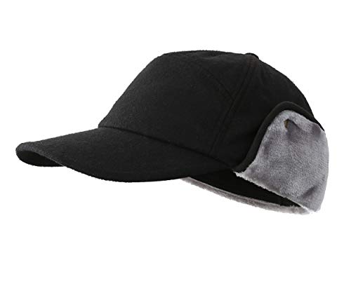 Image of Men's Winter Baseball Cap with Earflaps Fleece Lined Trapper Hunting Hat