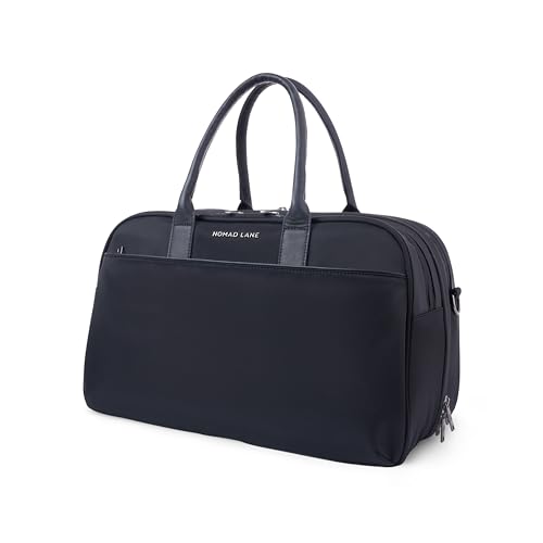 Nomad Lane Carry-On Luggage Duffel Bag Durable & Lightweight Suitcase. Bento Bag Personal Item Weekender Travel Bag for Men & Women Black
