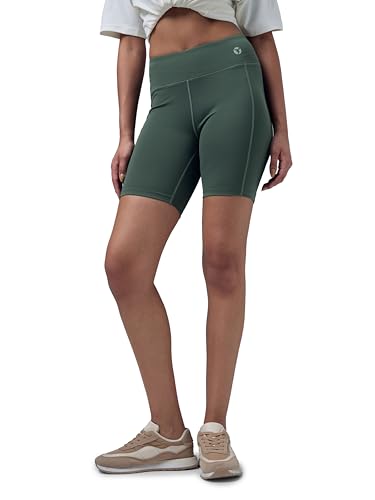 Image of TECHNOSPORT Women's Skinny Fit Solid Above Knee Elastoplus Tights for Gym, Workout & Sports