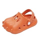 Kids Garden Clogs Boys Girls Summer Cute Cartoon Cat paw Water Shoes Non-Slip Lightweight Soft Children Sandals Infant Slip-on Walking Slippers for Beach Pool Shower （Toddler/Little Kid） Orange 18