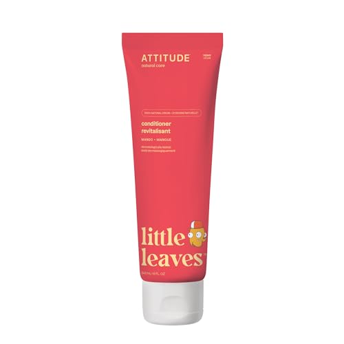ATTITUDE Kids Conditioner Gentle Detangling Conditioner Moisturizing & Softening for Tangles & Knots Plant-Based Vegan Mango Scent 8 Fl Oz