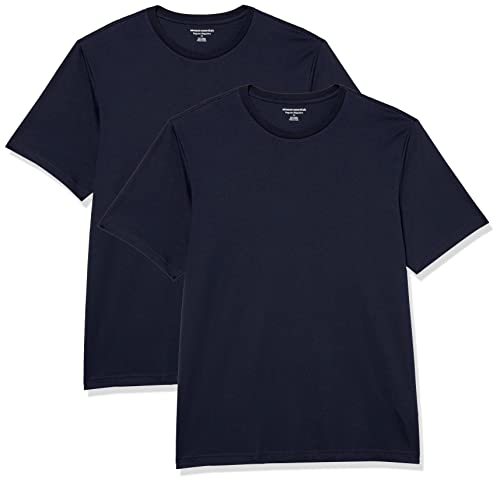 Amazon Essentials Men's 2-Pack Regular-Fit Short-Sleeve Crewneck T-Shirt Shirt, Navy/Navy, X-Large