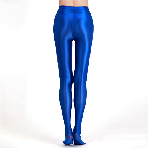 Image of cloudmall Women Sexy Semi Opaque Pantyhose Running Tights Yoga Leggings Oil Shiny Stocking