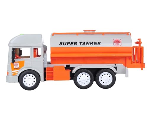 Image of Super Tanker Truck Toy, Pull Back Vehicles Toy for Kids, Friction Power Toy Trucks for 3+ Years Old Boys and Girls, Light & Sound Truck Toy for Kids (Multicolor)