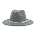 Mnjyihy Fedoras Hats for Women Men Felt Accessories Silver Chain Winter Hat Fashionable Panama Men Hat Purple 56-58cm(Adults)