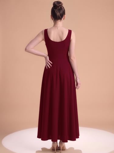 Image of Aahwan Solid Fit and Flared Round Neck Midi Dress for Women's & Girl's