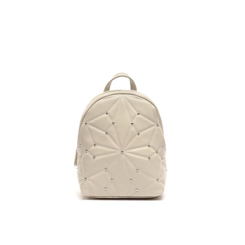 MISAKO Naida mochila pequeña acolchada con detalles metálicos Mujer - Naida Beige 29 X 21 X 12 cm