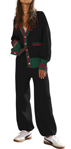 ETCYY NEW Women's 2 Piece Outfit Lounge Set Trendy Cardigan