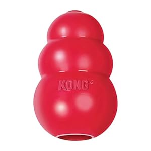 KONG Classic Stuffable Dog Toy – Fetch & Chew Toy for Dogs – Treat-Filling Capabilities & Erratic Bounce for Extended Play Time – Durable Natural Rubber Material – for Medium Dogs