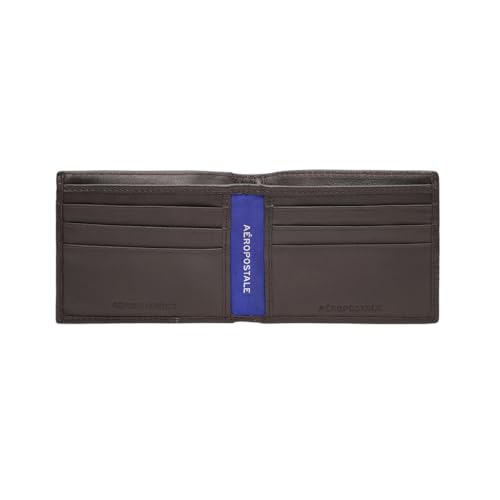 Image of Aeropostale Men's Global Coin Wallet PORUS - Brown | Durable Leather | Compact Design & Coin Pocket | Ideal for Gifting