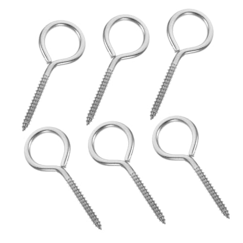 Zerodeko 6-Piece Heavy Duty Stainless Steel Eye Bolts Self-Tapping Screw Eyes for Secure Hanging for Garden Industrial Home Use