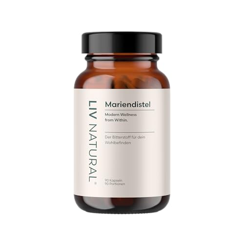 LIV Mariendistel Kapseln Hochdosiert | 500mg Mariendistelextrakt, davon 400mg Silymarin pro Kapsel | 3-Monatsvorrat