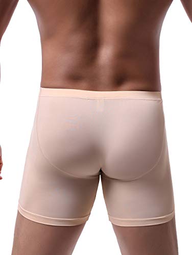 iKingsky Men's Long Leg Boxer Briefs Seamless Front Breathable Trunks Silky No Ride Up Underwear Stretch Men Underpanties4