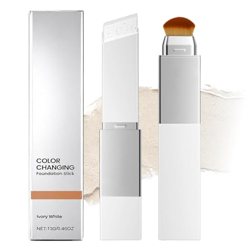 fond de Teint Stick Bâton Correcteur Crème 2 en 1 avec Pinceau, Crème Correctrice Coréenne Haute Couvrance Hydratante Légère Résistante à l'Eau et à la Sueur pour Tous Types de Peau (Naturel)