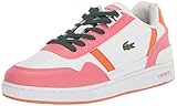 Lacoste Unisex-Child T-Clip Sneaker, Wht/Dk Pnk, 6 Big Kid