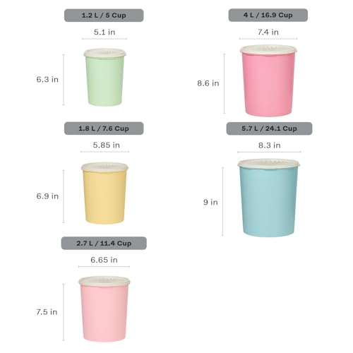 Tupperware Heritage Collection 10 Piece Nested Canister Set in Vintage Colors, Dishwasher Safe and BPA Free (5 Containers, 5 Lids)