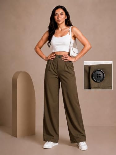 Image of Womens NS Lycra Korean High Waist Straight Pants