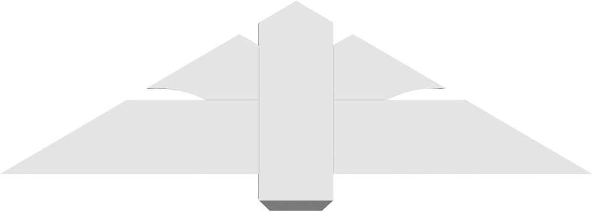 48"W x 14"H x 4"D x 6"F, 7/12 Pitch, Redmond Signature Urethane Gable Bracket, Primed Tan