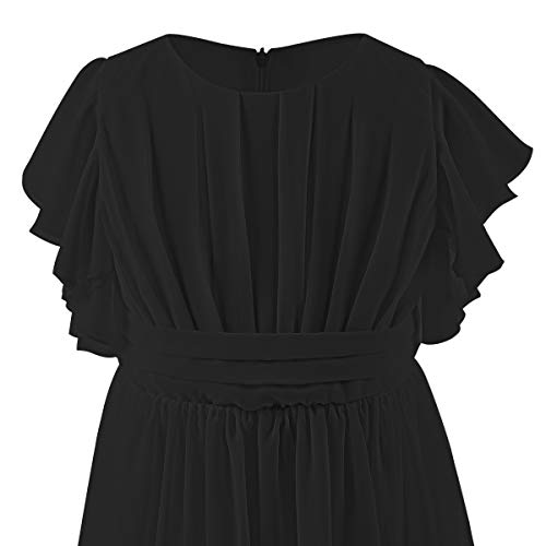 ABaoWedding Fancy Chiffon Flower Girl Dresses Flutter Sleeves Junior Bridesmaid Dress(Size 8,Black) by ABaoWedding - Used condition - US$22.96