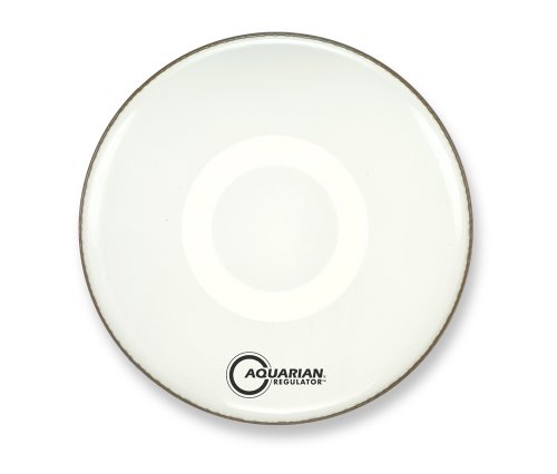 Aquarian Drumheads RF28WH Regulator White 28-inch Bass Drum Head, gloss white