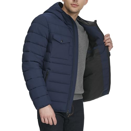 Image of Water Resistant Performance Stretch Hooded Puffer Jacket